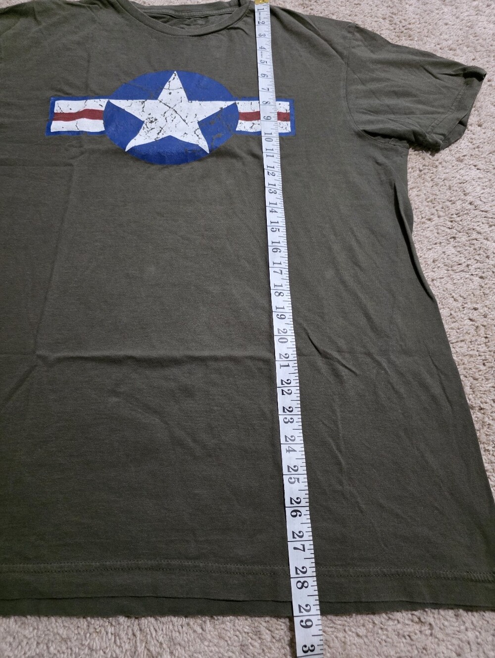American Spartan Apparel Distressed Army Style Graphic Tee - Large - Picture 4 of 8